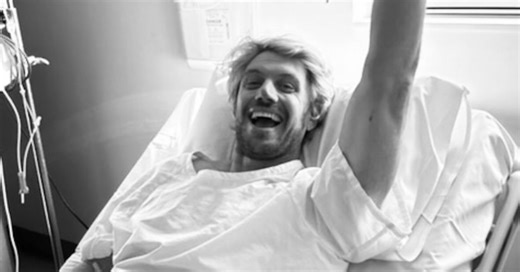 Aussie Sex/Life star Adam Demos reveals he's in hospital after having his appendix removed