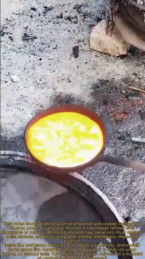 Traditional Chinese Craftsmanship: Pouring Molten Bronze/Copper Into Molds