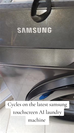 Cycles on the latest samsung touchscreen AI laundry machine. #fyp #samsung #laundry #viral