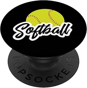 Softball Outline Player Fan Coach Mom Gift Black Background