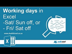 Working days between Excel dates including countries with Friday Saturday as weekends