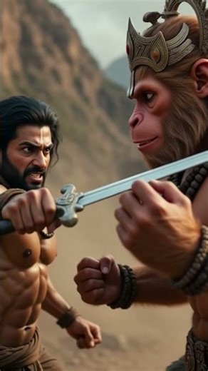 #राम और बाहुबली//की लड़ाई पहाड़ों पर//लड़ते-लड़ते दोनो थक गये और //हनुमान राम जी //#टक्कर मारन#ram🚩🚩