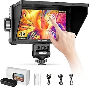 VILTROX DC550 Pro 5.5" Camera Field Monitor Touch Screen, 4K HDMI DSLR Video External Monitor for Sony Canon Nikon, Sunshade Hood,Battery,Storage Bag 1200nit,3DLUT,Focus Peaking,Histogram,False Colors