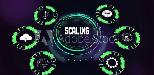 Automated system scaling, demonstrating smart resource allocation and digital development strategy. Stock Video