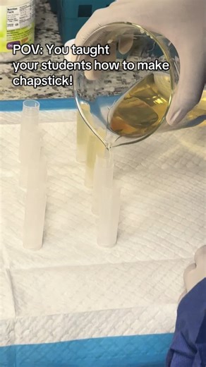 My students are out here living their best lab life! Because when learning feels like creating, everybody wins! #lab #funlab #chem #pharm #pharmacy #compound #compounding #recipe #homemade #lipbalm #chapstick #lipcare #cosmetology #homemade #cook #chapstick #lips #cocoabutter #sheabutter #pharmacytech #pharmacytechnician #pharmacist #pharmacytiktok #pharmacology #foryou #foryoupage #fypシ #fypシ゚viral #fypシ゚viral #fypage #fyppppp #fun