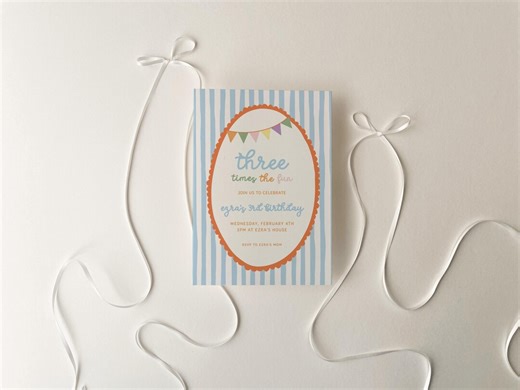 3rd Birthday Invitation Template - Editable Three is Fun Birthday Theme Party Invite - (digital Download) S976 - Etsy