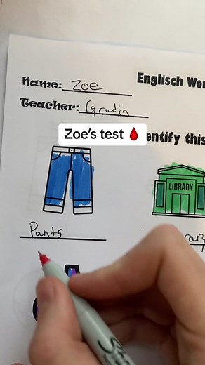 Grading Zoe's Kindergarten Test Papers ASMR