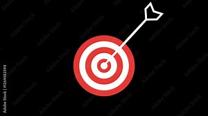 Target Achievement Animation – A red target with an arrow, symbolizing goal accomplishment in business or marketing.