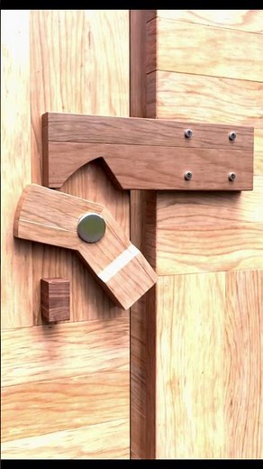 Slide Door Auto Lock - Premium Build #shorts #woodworking #diy