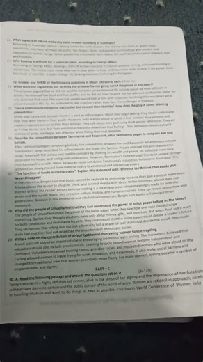 2nd PUC English Model paper with answers 1