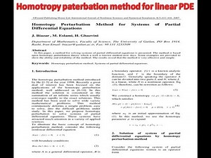 Homotropy paterbation method for linear PDE lecture 1