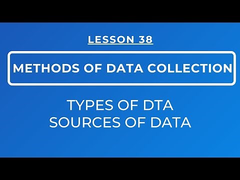 LESSON 38 - METHODS OF DATA COLLECTION: TYPES OF DATA || SOURCES OF DATA