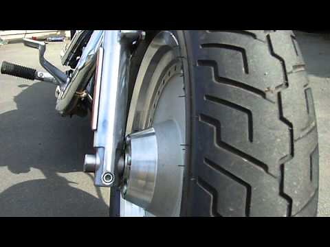 Harley sportster with fatboy front wheel, set up