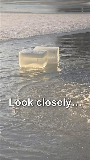 Sunset Light Through Cut Lake Ice ❄️ Incredible Frozen Crystal Reflections