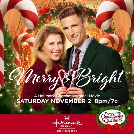 A new Christmas romance might be just one candy cane away! This Saturday, Jodie Sweetin and Andrew Walker star in "Merry & Bright," part of Countdown to Christmas on Hallmark Channel, the Leader in Celebrations! | Hallmark Channel