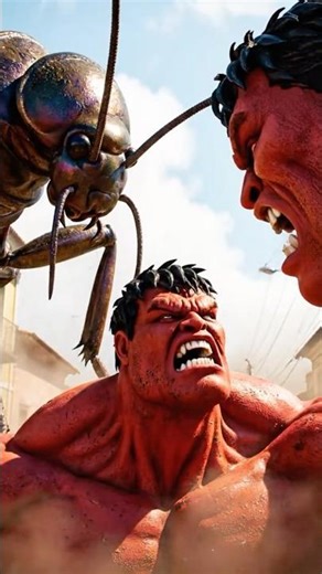 Hulk salva cidade do ataque das baratas! #hulk #shorts #hulkvermelho