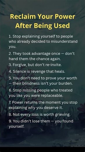 Reclaim Your Power After Being Used