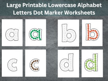 Large Printable Lowercase Alphabet Letters Dot Marker Worksheets Dab