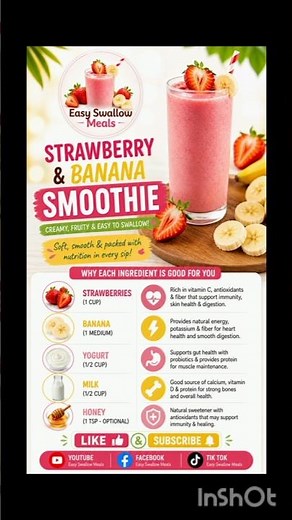 Strawberry & Banana Smoothie | Easy Swallow Meals