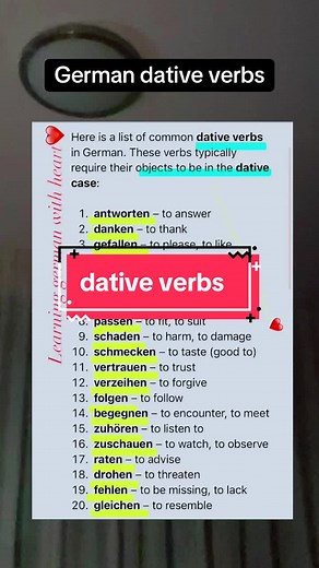 Understanding German Dative Verbs: A Language Guide