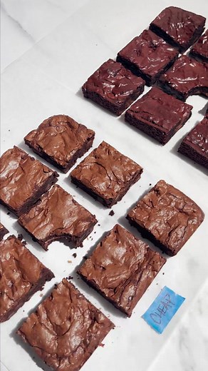 Remember last week when I shared the Cheap vs. Expensive Brownies? Here’s the blind taste test to see if people could guess which brownie was which! 👩🏻‍🔬🍪 Starring the studio dream team ✨⁠ ⁠ What should we experiment with next? 👇🏻⁠ ⁠ #handletheheat #bakingscience #brownies