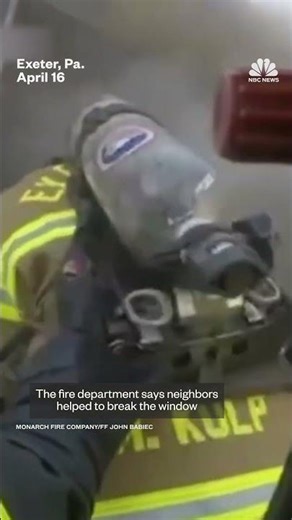 Dramatic rescue from a burning house caught on camera