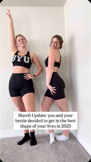 Brunette & Blonde Fit on Instagram: "Okay team, how are we doing on our goals so far? Britt and I set out to make 2025 the year we get in the best shape of our lives. On the way, we found all you lovely people 💗Here’s how our year has gone so far!! #fitnessmotivation #sustainablefitness #fitnessgoals"