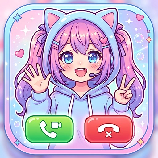 Cute Anime Girl Fake Video Call: Kawaii Waifu Prank Audio Call & Virtual Girlfriend Chat Simulator