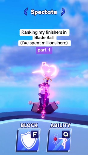 Ranking Finisher Swords in Blade Ball | Roblox Gameplay