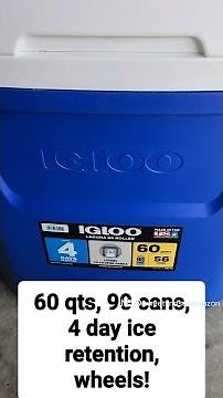 Giant Igloo Case Keeps Cubes Cold For Up To 60 Quarts - Ocean Blue