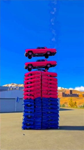 Super Mixed Rainbow Colour Cars & Buses Fall Crash BeamNG.Drive #beamng #beamngdrive #beamngshor