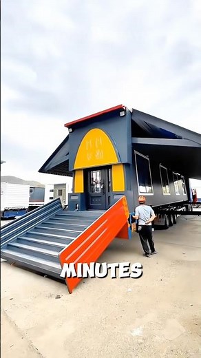 Container Becomes A Restaurant In 6 Minutes😳 #businessideas #container #modulardesign #usashorts