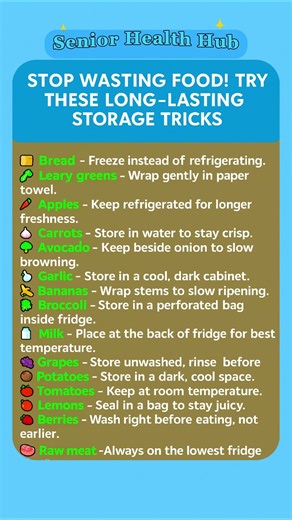 Stop Wasting Food After 60! Long-Lasting Food Storage Tricks Seniors Should Know