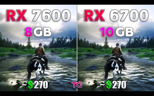 RX 7600 8GB vs RX 6700 10GB | 1080p分辨率8款游戏对此测试 | 作者：Testing Games