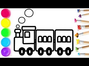 Coloring a Train | Coloring Page for Toddlers