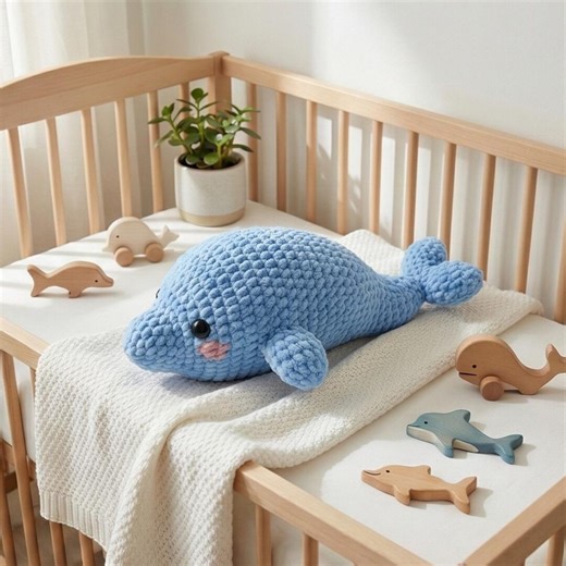 Blue Dolphin Crochet Pattern, Amigurumi Sea Animal Plush, Cute Baby Dolphin Toy, Ocean Nursery Decor, Instant Download PDF - Etsy
