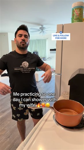 Onur & Lily on Instagram: "POV: Your husband is training to survive your shower temperature so you can shower together one day 🔥😭 Him: “Let’s shower together, it’ll be romantic” Me: *turns on shower* The shower: *literally lava* Him: “I’ve changed my mind” So now he’s TRAINING. Building tolerance. Dipping his hand in boiling water. Practicing for the day he can join me without screaming. The dedication. The pain. The romance of it all. Meanwhile my shower temp could sterilize surgical equipmen