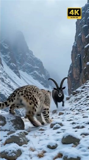 Snow Leopard vs Blue Sheep: Deadly Clash on the Tibetan Plateau #wildlife