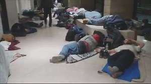 Justice Center is serving as a homeless shelter, dozens sleeping on floors