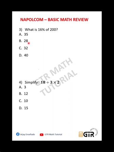 Napolcom Exam Review Basic Math #arjayensenado #gtrmathtutorial #civilserviceexam #NAPOLCOM