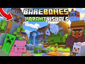 Bare Bones Texture + Vibrant Visuals for Minecraft | Graphics Just Like the Trailers!