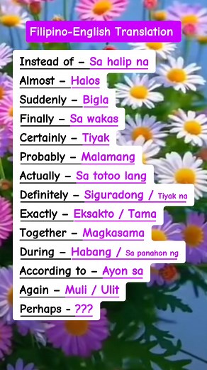 17K views · 286 reactions | It may be simple to others, but helpful for those who want to learn. Don’t underestimate simple lessons — they help you move forward. #EnglishToFilipino #learfilipinoenglishtranslation #languagelearning | Janes Lessons | Facebook