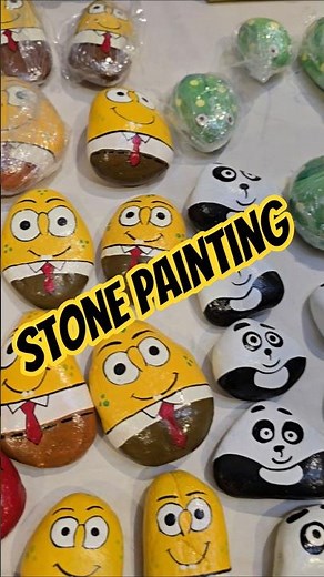 Stone pebbles painting