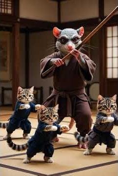 Master Splinter Trains Four Cats… but It Turns Into a Dance Class! 🐱🕺🥋😂