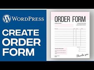 How To Make An Online Order Form Using WordPress - Quick And Easy!