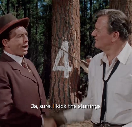 Nothing impresses a date like winning a tree climbing race 😂🌲 Watch NORTH TO ALASKA ('60) Sunday (6/8) at 3p ET on FETV! | FETV