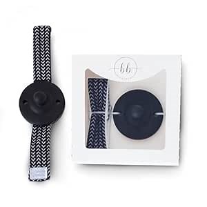 Wrist Pacifier w/Fabric Band (Patent Pending), Self-Soothing Pacifier, Baby Gift, All Ages 0+ (Black)