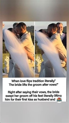Bride lifts groom after vows!”#shorts #viral #trending #shortsfeed