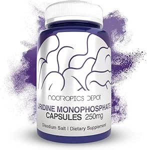 Nootropics Depot Uridine Monophosphate Capsules | Disodium Salt (60 Count) Cognitive Enhancer* | Nootropic | Choline Precursor