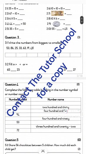 Grade 3 Term 1 Mathematics Assessment Resources